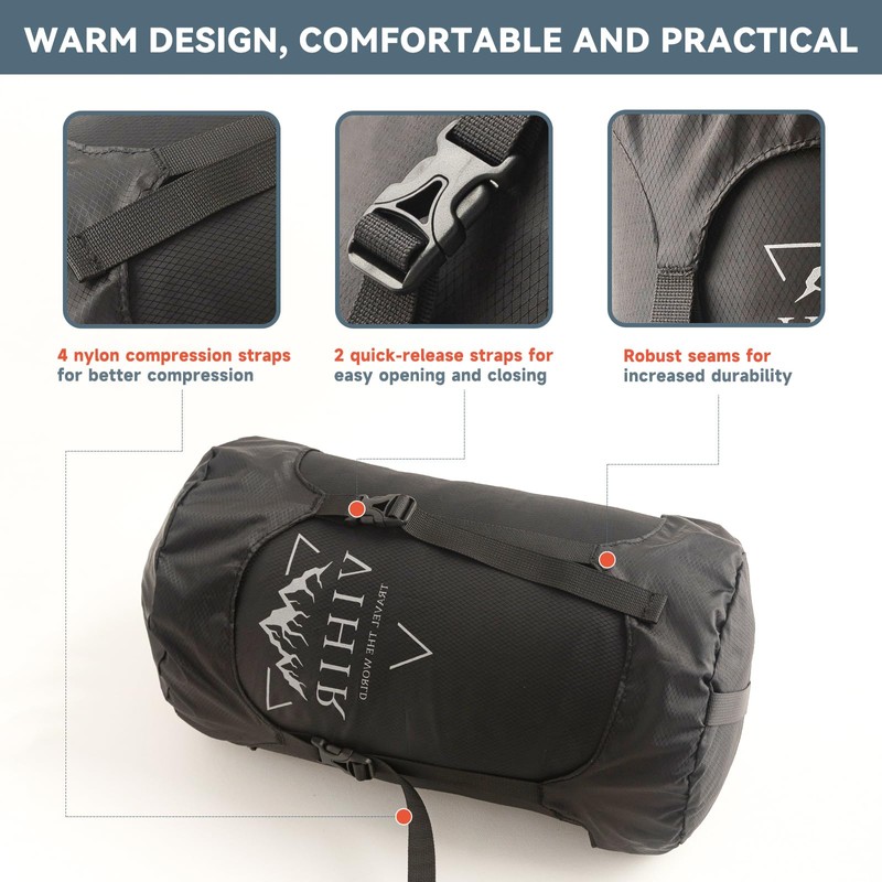 Compression Sack,Compression Stuff Sack, Water-Resistant & Ultralight Sleeping Bag Stuff