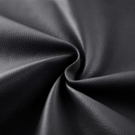 Soft synthetic leather fabric, 100 x 137 cm piece of artificial leather, 0.68 mm thick roll, ethylene soft wrap leather material, suitable for crafts, ribbon, DIY sewing (Black)