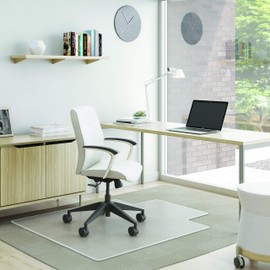 Deflecto SuperMat Clear Chair Mat, Medium Pile Carpet Use, Rectangle With Lip, Beveled Edge, 36 x 48 Inches (CM14113COM)
