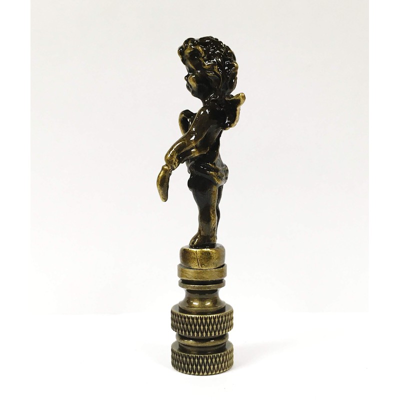 Lamp Finial-Cherub-Antique Brass Finish, Highly Detailed Metal Casting