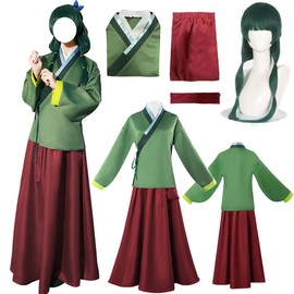 MFeHOR Maomao Costume Cosplay Dress Maomao Outfit Hanfu Uniform Kimono With Wig(M,Wig)