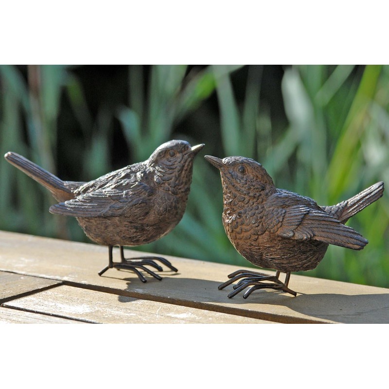 Boltze Bird sparrow, bird figure height 6 cm, brown, 1