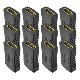 Modeshell 12 Packs HDMI Coupler Gold Plated Adapter High-Speed Female to Female Resolution F/F Connector 3D 4K HDTV 1080P Support Cable Extender