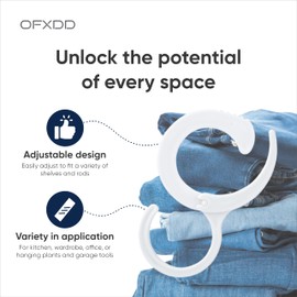 S Hooks for Hanging 12 Pcs - Plastic Hanger Hooks for Home & Office - Adjustable Closet Hooks for Kitchen, Wardrobe - Multi-Purpose Purse Hanger Closet, Clothes