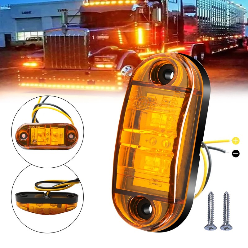 ALFU 10 Pack Amber DC12-24V IP68 Waterproof LED Trailer Lights