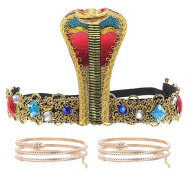 Beavorty 1 Juego Pulsera Con Diadema De Serpiente Diadema Elástica De Serpiente Accesorios De Disfraz De Egipcia Para Mujer Cosplay Estatua De Metal Con Cuentas Articulos De Ropa Novia