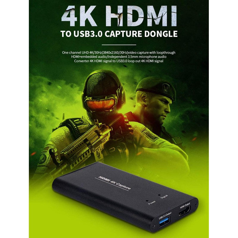 KuWFi HD 4K Video Capture Device Card HDMI to USB3.0