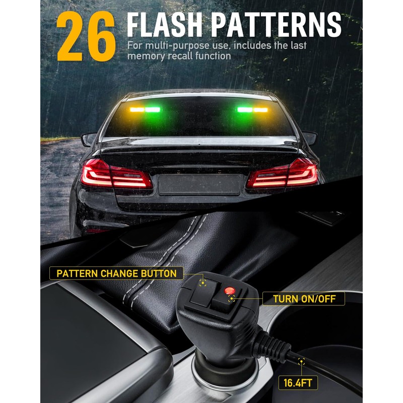 HLauto 1002L Emergency Strobe Traffic Advisor Light Bar: 40 LED