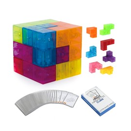 OUXIA Magnetic Building Blocks Magic Magnetic 3D Puzzle Cubes, Set of 7 Multi Shapes Magnetic Blocks with 54 Guide Cards, Children's Educational Toys…