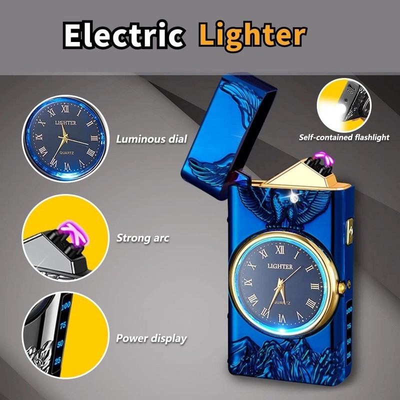 RSBYE Watch Electric Dual Arc Plasma Lighter, USB Rechargeable With