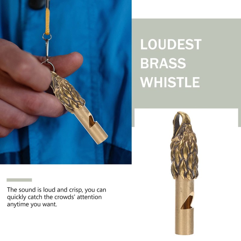 Kisangel Brass Whistle Pendant Mini Brass Whistle Emergency Whistle Decor