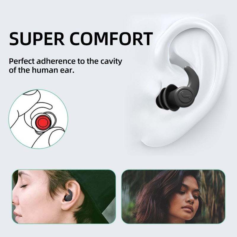 Earplugs For Sleeping, Noise Cancelling Ohrstöpsel, Ear Plugs, Silikon Ohrstöpsel,