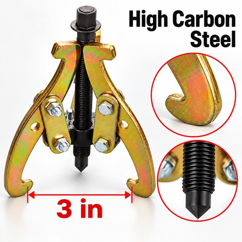 3-Inch Bearing Puller for Automotive Repair – 2-Jaw/3-Jaw High Carbon