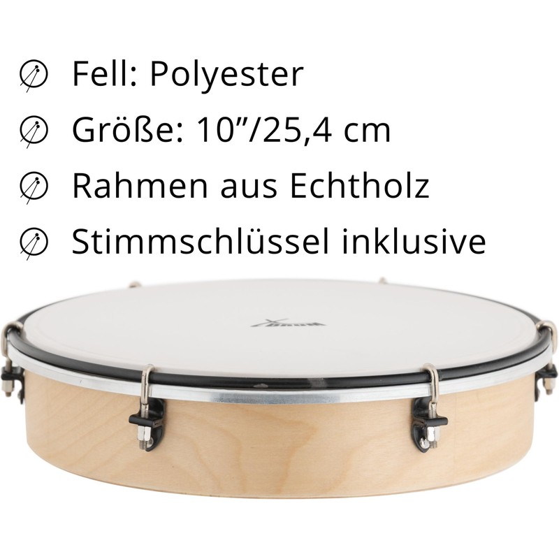 XDrum HTM-10K 10 Inch Hand Drum with Plastic Fur -