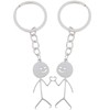 Ouligay 2 Pcs Stainless Steel Funny Keychain,Stickman Love Matching Keychains