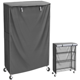 MOLLYAIR Wire Shelf Cover,600D Heavy Duty Waterproof Dustproof Standing Shelf Units Cover, Storage Rack Cover with Zipper for Metal Shelving,(Cover only) (Grey, 48" L x 18" W x 72" H)