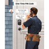 TEEHO TE002L Fingerprint Door Lock with 2 Lever Handles, Keyless