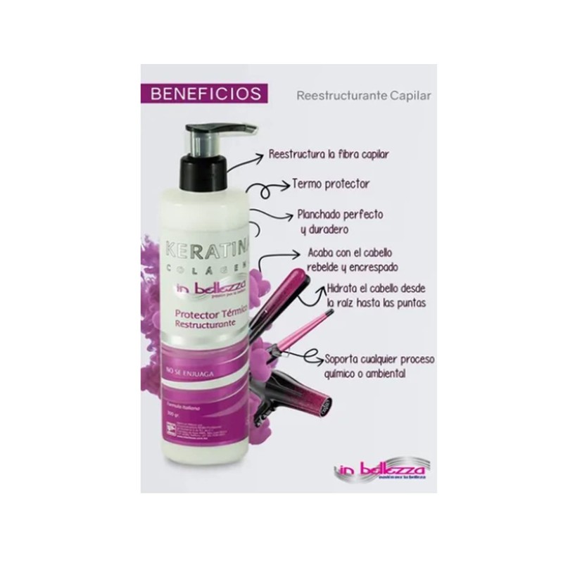 In Bellezza Protector Térmico Restructurante, sin enjuague con Keratina y