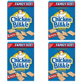 Chicken in a Biskit Original Baked Snack Crackers, Family Size, 12 oz SET of 4