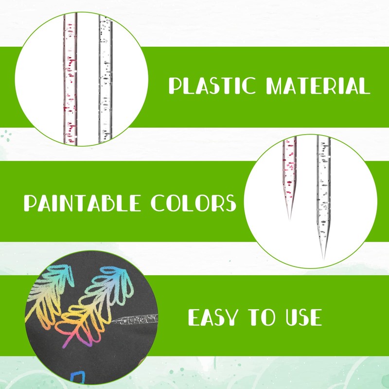 100 PCS Christmas Plastic Stylus for Scratch Art, 3.7 Inch