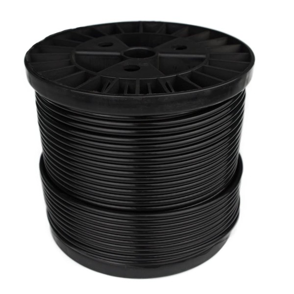 FOLUXING 200FT Black Vinyl Coated Wire Rope, String Lights Hanging