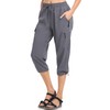 VEOBIKE Women’s Cropped Pants for Summer Outdoor Elastic Waist Stretch