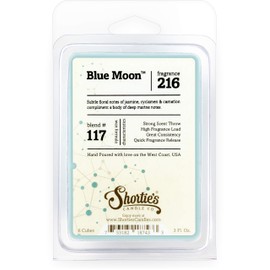 Shortie's Candle Company Blue Moon Wax Melts - Formula 117-1 Highly Scented 3 Oz. Bar - Made with Natural Oils - Fresh & Clean Air Freshener Cubes Collection