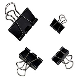 Ykimok 120Pcs Assorted Sizes Binder Clips, Metal Paper Clamps 4 Assorted Sizes, Medium, Small, X Small and Micro for Office Supplies, Black.