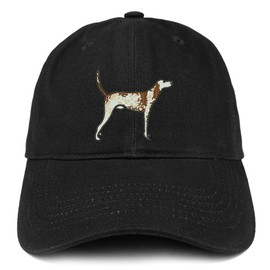 Trendy Apparel Shop Pointer Dog Embroidered Soft Cotton Dad Hat- Black