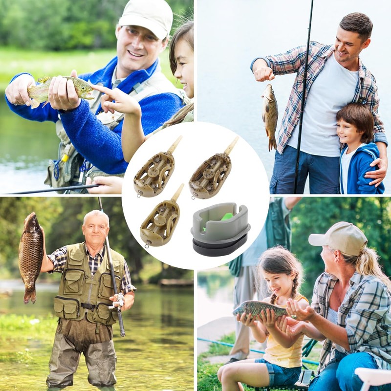 Method Feeder, 3-Piece Fishing Inline Feeder Set, Carp Accessories with
