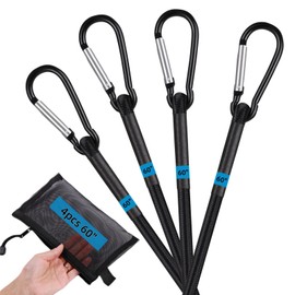 Jogtlyer Bungee Cords with Carabiner Hooks60/5ft Bungee Cords Heavy Duty Outdoor Bungee Cord Set Assorted Sizes Black Bungee Straps