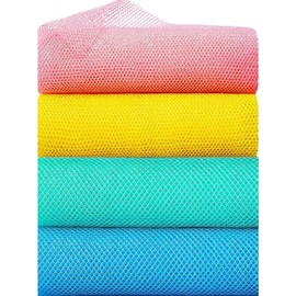 Net Scrubber Nylon Mesh Bath Sponge - 4Pcs Exfoliating Shower Body Scrubber With Long Towel