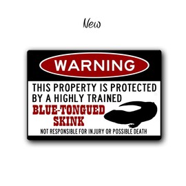 Blue Tongued Skink Warning Sign, Funny small Pet sign, Lizard warning sign