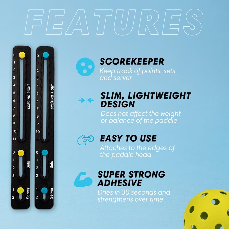 Scoring Right Portable Pickleball Paddles Scorekeeper, Easily Mounted Small Scoreboard