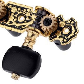 Alice AO-020HV3P 1Pair(Left + right) Classical Guitar Tuning Key Gold /Black Plated Peg Tuner Machine Head(long) String Tuner