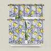 TQFZP Blue Tiles Lemon Kitchen Curtains Short and Valance Set