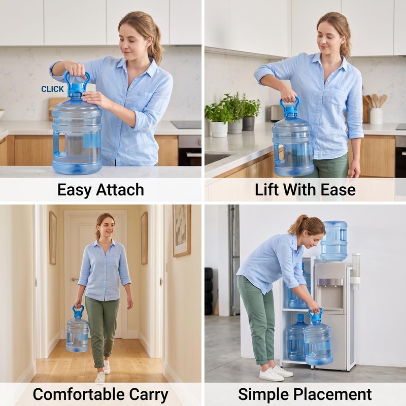 2 Pack Blue 5 Gallon Water Jug Handle, Ergonomic Non-Slip