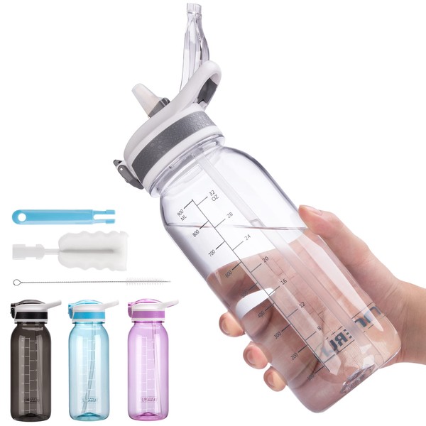 VENNERLI Water Bottle with Straw 1L 800ml BPA Free Reusable