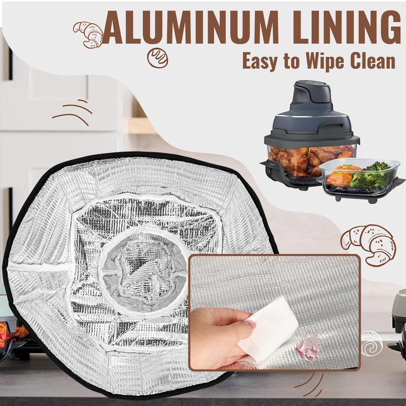 CROTIRAD Glass Air Fryer Dust Cover Compatible with Ninja Crispi,