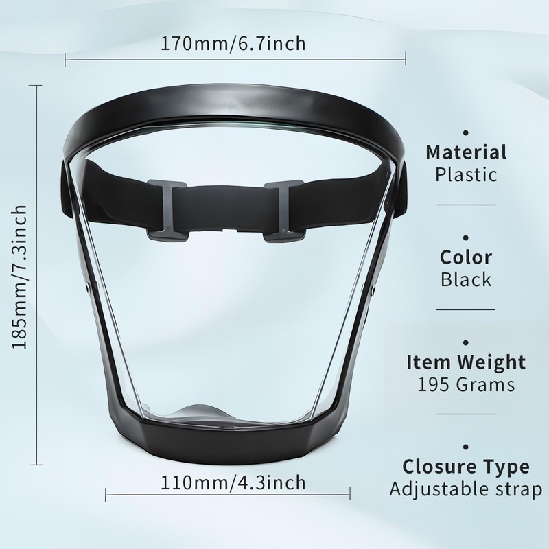 Swsdee Protective Face Shield, Anti-Fog Protective Full Face Shield, Face