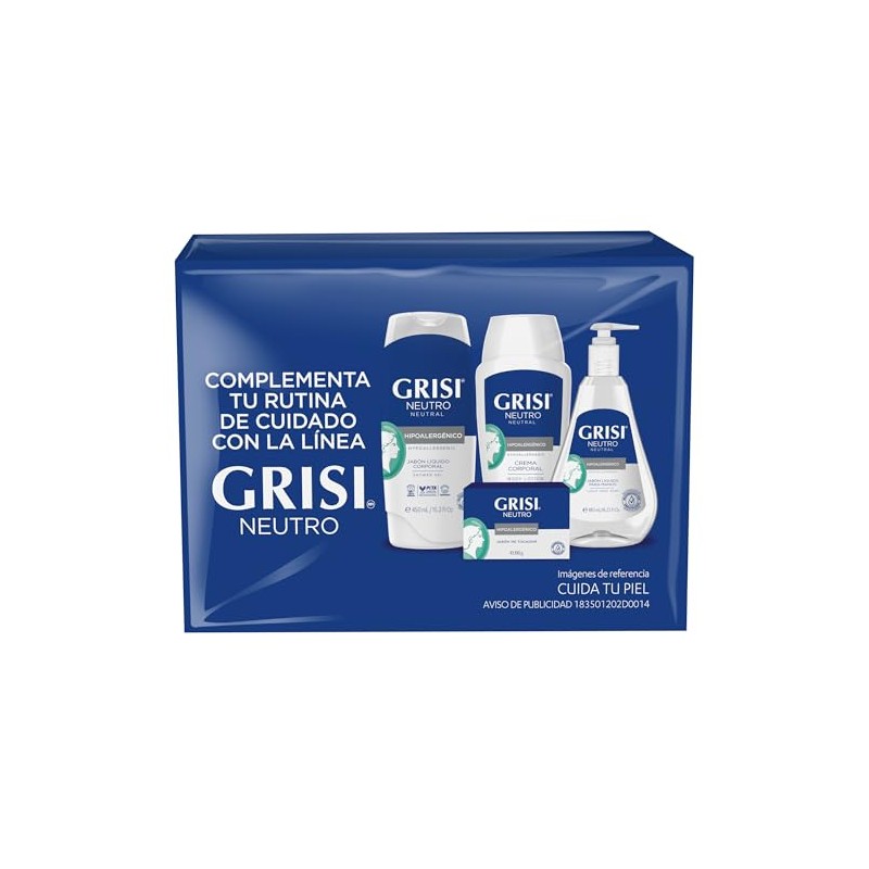 GRISI, Cuadripack Jabón Neutro | Limpia y suaviza la piel