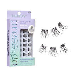 i-ENVY Press&Go Self-Adhesive Eyelashes, No Glue Needed False Eyelash Clusters, Easy Application 1 Step Press-On Lashes, No Damage or Residue (Every Day Wispy)