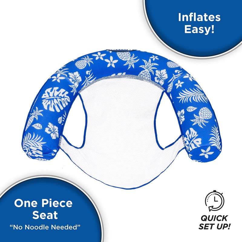 Aqua Deluxe Inflatable Pool Noodle Chair – Soft Mesh Sling-Floating