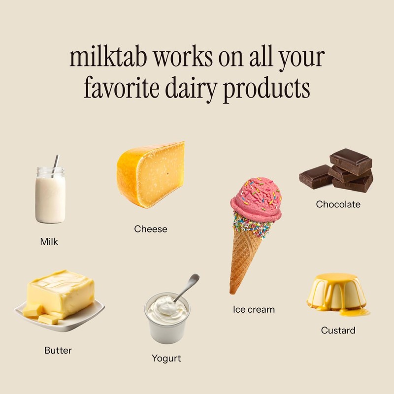 milktab - Superpowered Lactase Pills - Fast-Act Lactase Tablets for