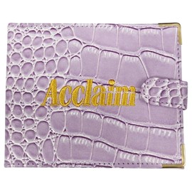 Acclaim Folding Wallet Style Lawn Bowls Bowling Scorecard Holder Synthetic Texture Effect Press Stud Closure 12.5 cm x 10 cm Closed (Lilac)