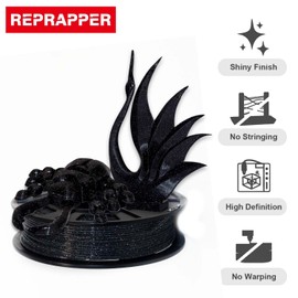 RepRapper PLA Filament, Multicolor Shiny 3D Printer Filament, Sparkle Galaxy Silk PLA1.75MM for 3D Printer, Glow in The Dark Glitter Laser Series 3D Printing Filament, 250g*4 Pack