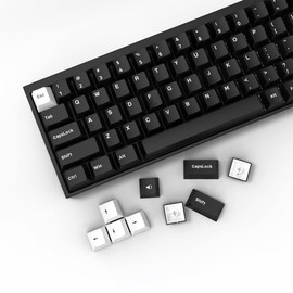 XVX WOB Keycaps 168 Keys, Double Shot PBT Custom Keycap Set, Minimalist Style White on Black Keycap, Cherry Profile Keyboard Keycaps for Cherry Gateron MX Switches Mechanical Keyboard