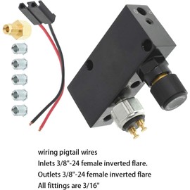 Adjustable Proportioning Valve & Distribution Block Brake Disc/Drum with Five Stainless Steel Fittings Universal for 3/16 Brake Line, Brake Light Switch & Wiring Pigtail