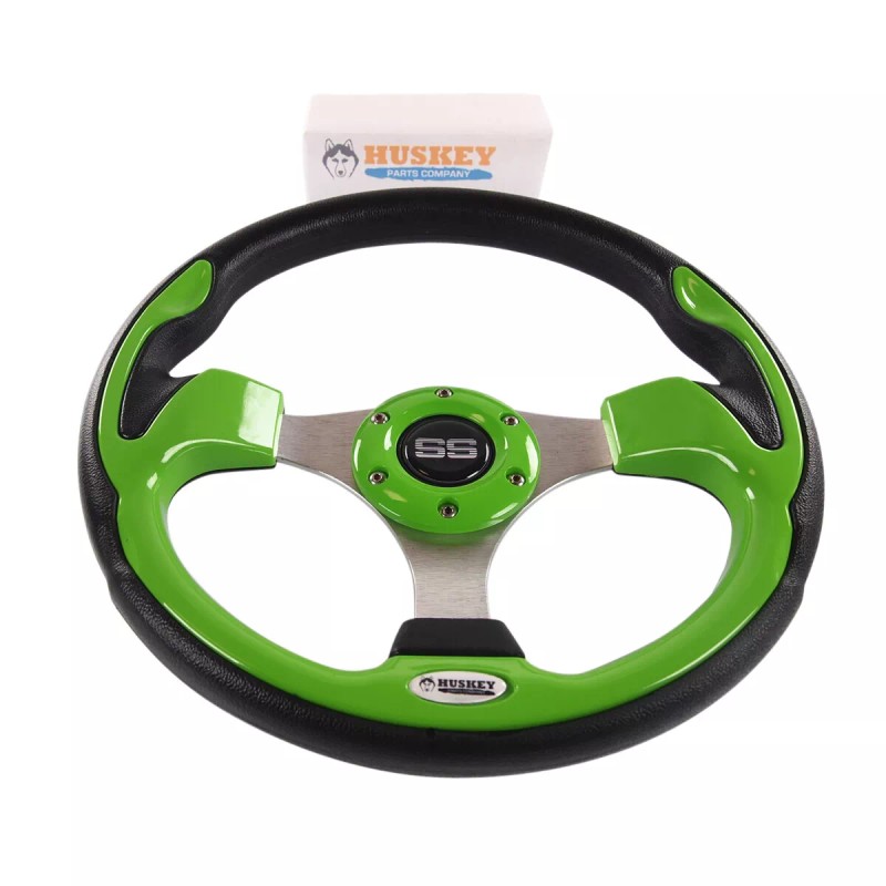 Huskey Lime Green Premium Golf Cart Steering Wheel w/ Adapter