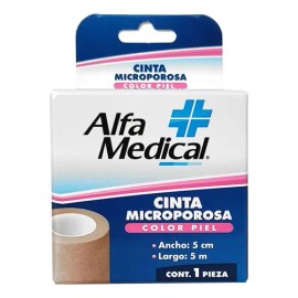 Alfa Medical Cinta Microporosa Color Piel 5x5 Cm 1 Pza.